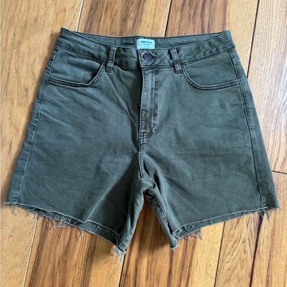 Olive Green Women's Shorts - Picture 2 of 6